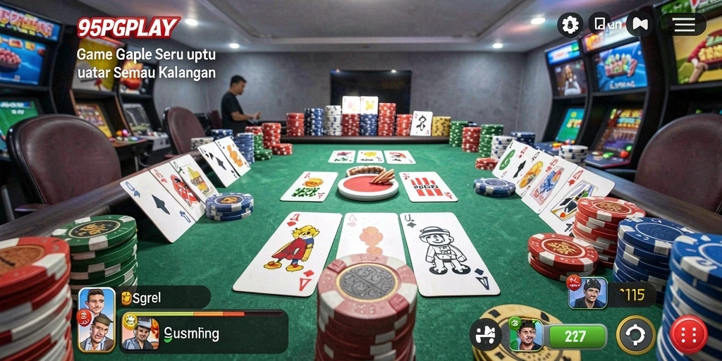 Tampilan gameplay Gaple yang menarik dan interaktif di 95PGPLAY.
