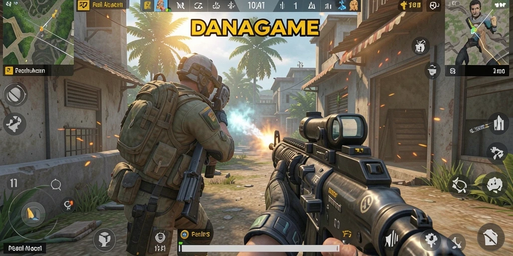 Tangkapan layar gameplay seru DANAGAME dengan aksi FPS menegangkan.