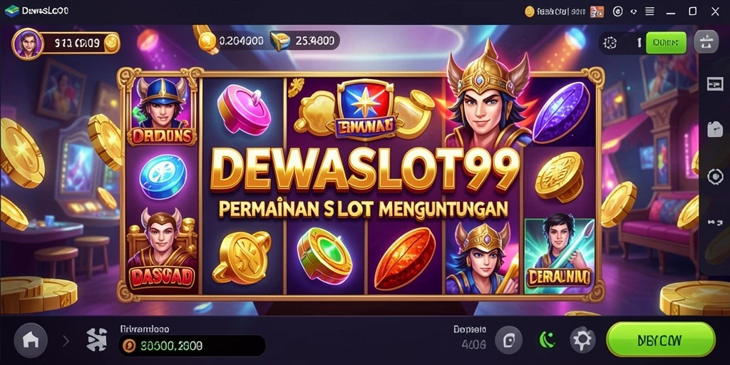 Screenshot DEWASLOT99 menunjukkan gameplay Slot yang menarik dan penuh warna.