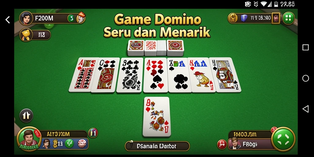 Tampilan gameplay seru dari F200M saat bermain domino.