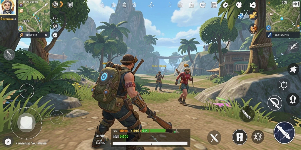 Tangkapan layar utama dari gameplay G9VIP yang menampilkan eksplorasi dunia terbuka.