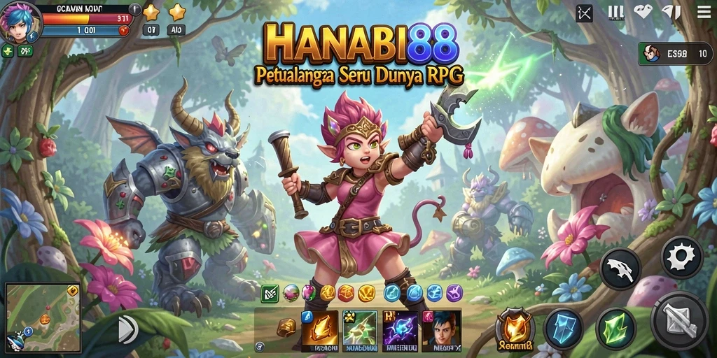 Tangkapan layar gameplay HANABI88 yang menampilkan aksi RPG yang seru.