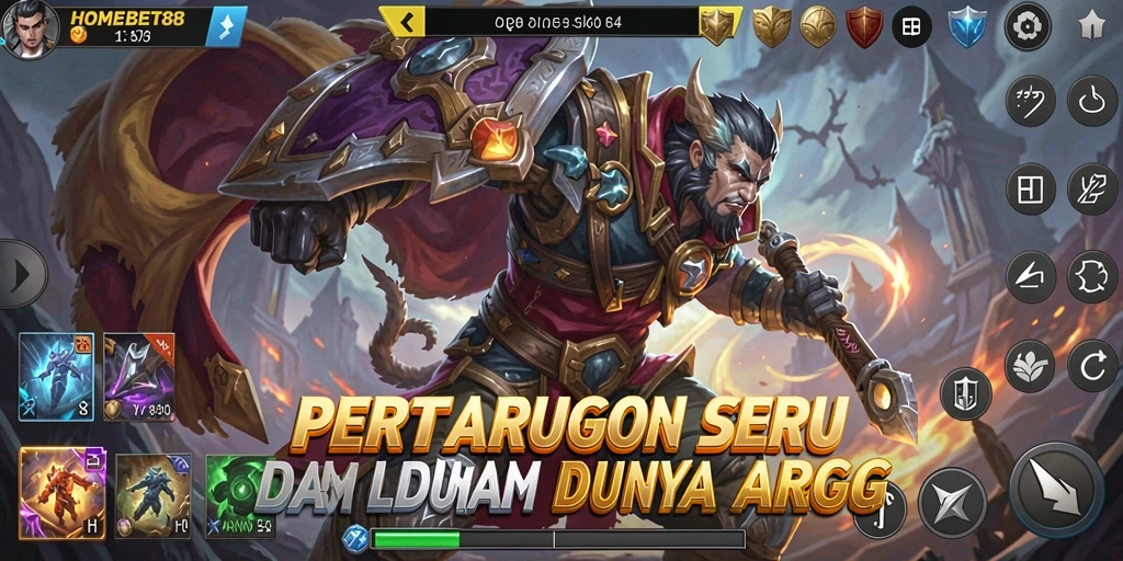 Tampilan seru gameplay HOMEBET88 dalam petualangan ARPG.