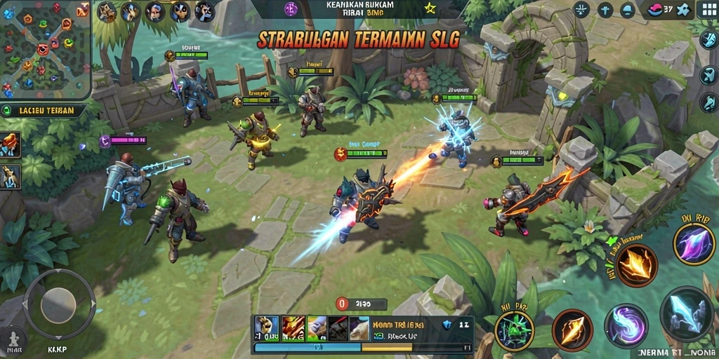 Screenshot gameplay KKRP yang menunjukkan strategi pertempuran dan pembangunan kerajaan.