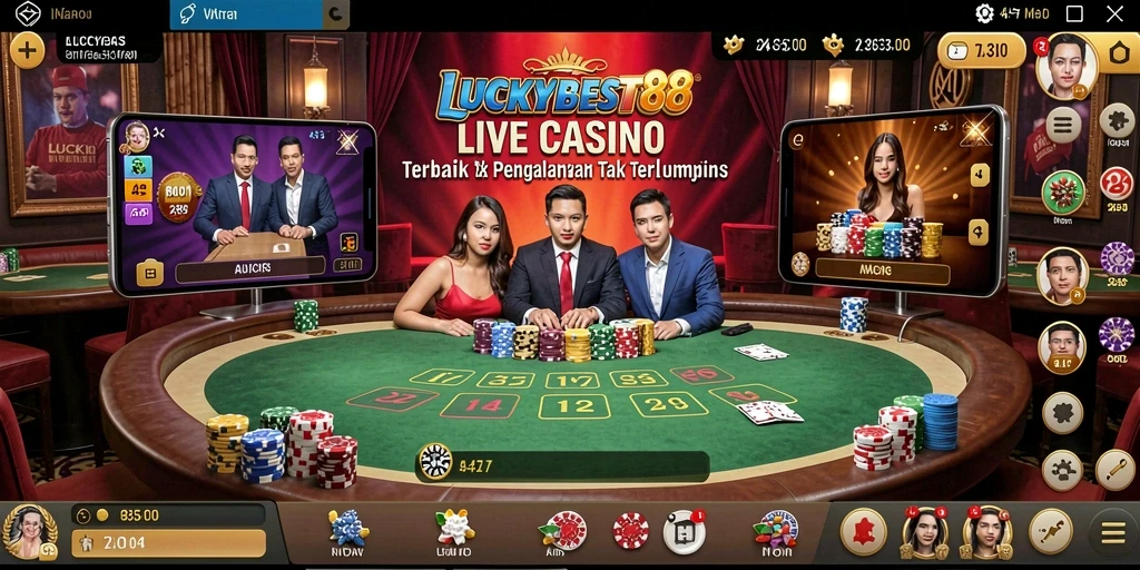 Tampilan menarik dari gameplay Live Casino di LUCKYBEST88.