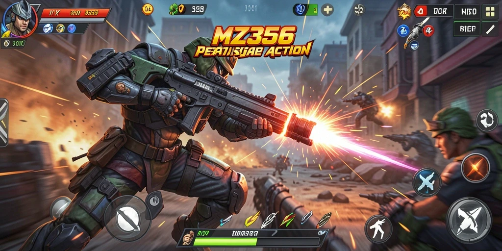 Tampilan gameplay seru MZ356 dengan aksi mendebarkan.