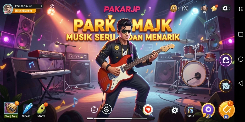 Screenshot PAKARJP menampilkan gameplay musik yang seru dan interaktif.