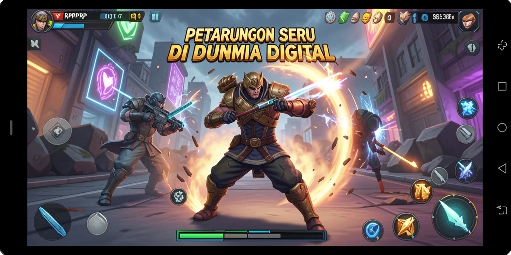 Tangkapan layar menunjukkan aksi pertarungan penuh di RPRPRP.
