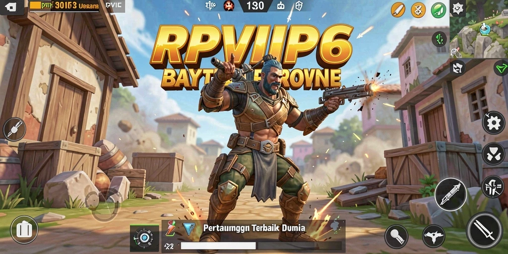 Gameplay seru RPVIP6 dengan aksi Battle Royale intens.