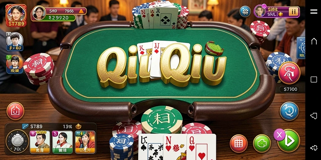 Tangkapan layar gameplay ST789 menunjukkan aksi seru bermain QiuQiu.