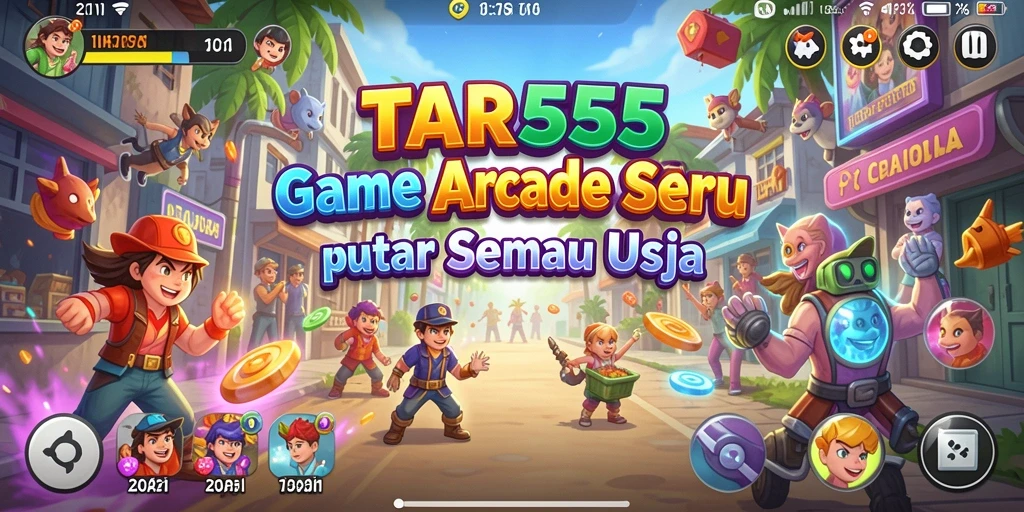 TAR555 menampilkan gameplay Arcade yang seru dan penuh warna.