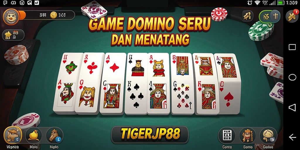 Tampilan menarik dari gameplay Domino di TIGERJP88.