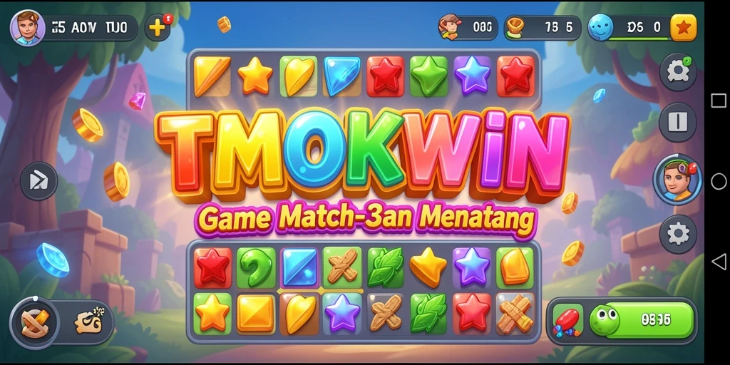 Screenshot gameplay <strong>TMOKWIN</strong> dengan tantangan Match-3 yang menakjubkan.