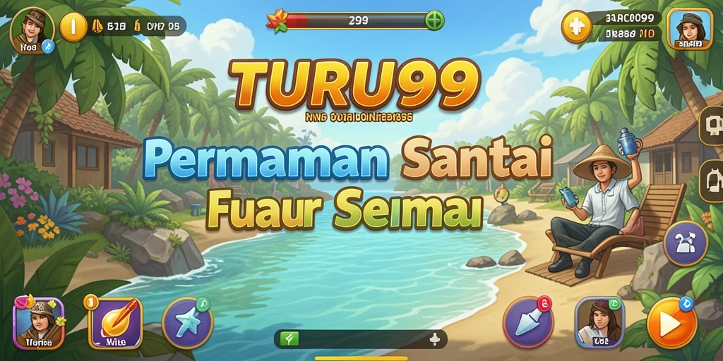 Tangkapan layar TURU99 menampilkan gameplay yang santai dan penuh warna.