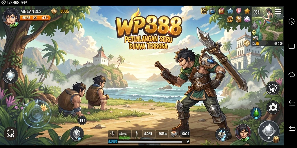 Screenshot WP888 menampilkan pemain menjelajahi dunia terbuka yang menakjubkan.